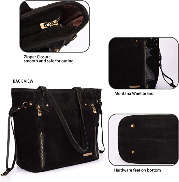 MW Real Leather Dual Sided Concealed Carry Wide Tote